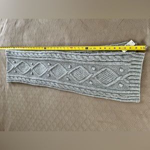 Express cold weather cable knit chunky scarf in gray, one size